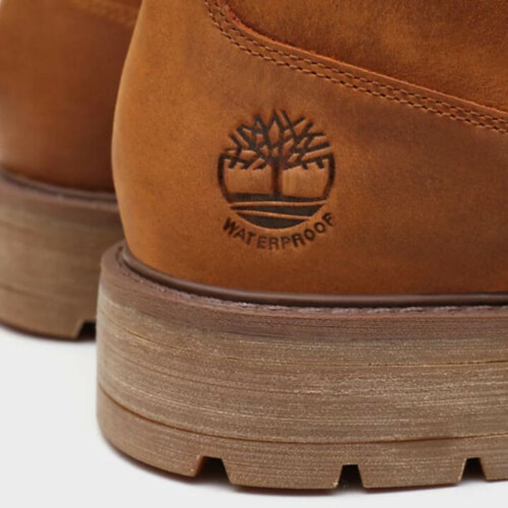 TIMBERLAND ELMHURST MEN'S 6" BROWN WATERPROOF NUBUCK LEATHER BOOTS A26GP - Picture 4 of 9